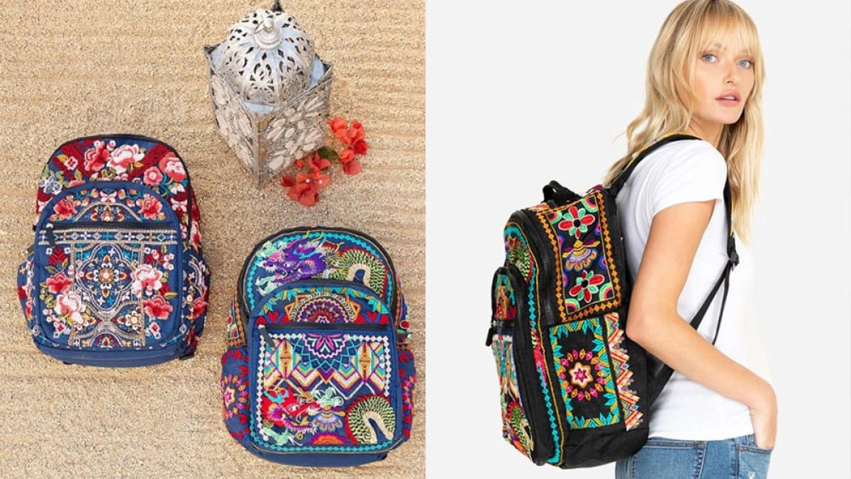 Johnny Was Embroidered Tallie Backpack Buy FLORRIE EMBROIDERED ITALIAN SUEDE SADDLE | Johnny Was main image 3