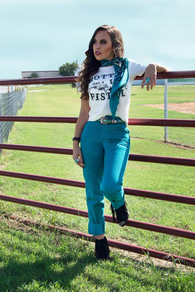 Turquoise High-Waisted Banded Shorts