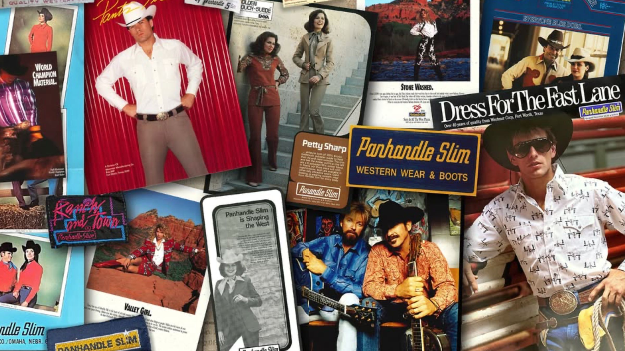 Vintage lot of 11 Panhandle slim western wear magazine print ads 1966