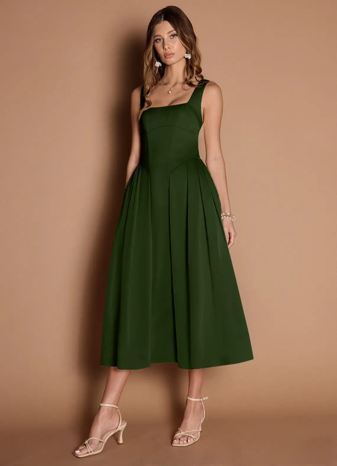 pleated fall dress Collins Satin Pleated Dress main image 0
